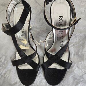 Vintage NWOB Roger Vivier Black Strappy Women's Shoes